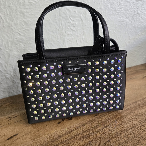 #134 NWT - kate spade new york Sam Icon Crystal Embellished Fabric Mini Tote - Picture 10 of 10